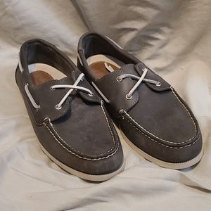 Cole Haan Leather Gray Boat Shoes